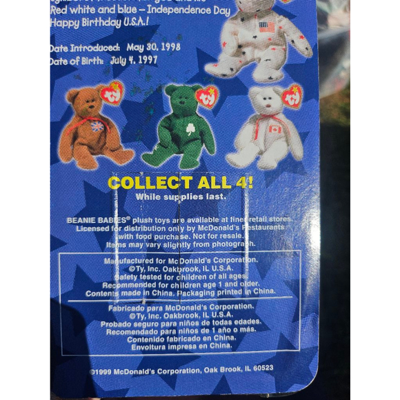 Tag error Ty Beanie Baby Glory The Bear teeny beanie New in Package Mcdonalds - Picture 4 of 7